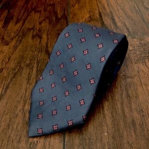 Christian Dior Navy Blue and Red Diamond Silk Tie